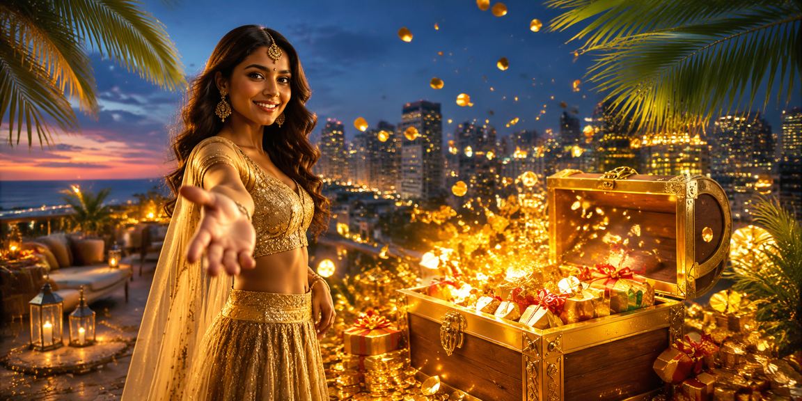Indian woman enjoying mobile casino betting in traditional attire