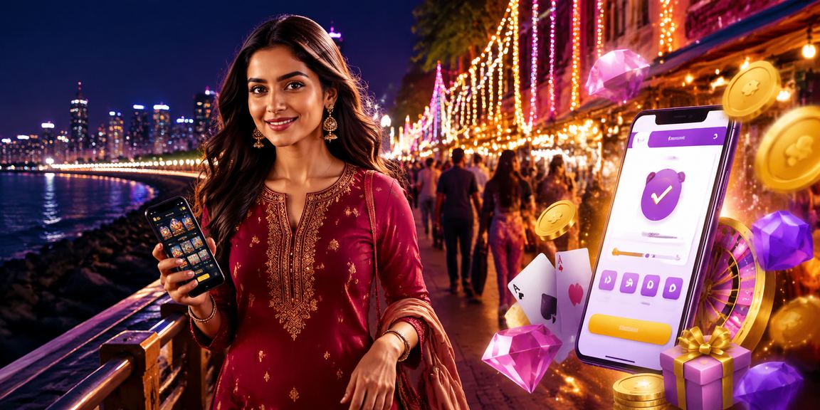 User placing bets on mobile at Mumbai Marine Drive